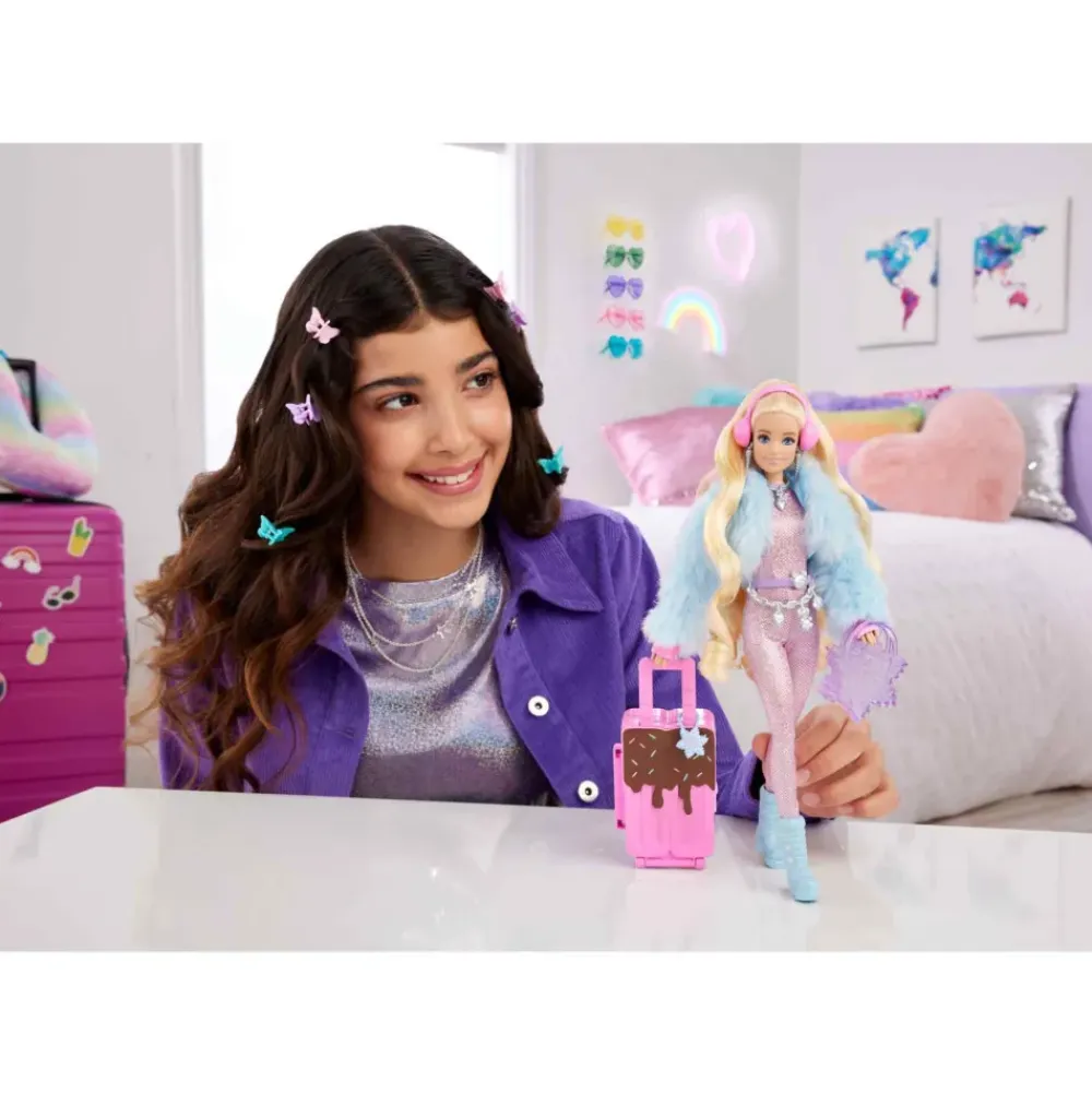 Extra Fly Muneca Con Tematica De Viajes Con Conjunto Invernal Para La Nieve Mono Ros^Barbie Outlet