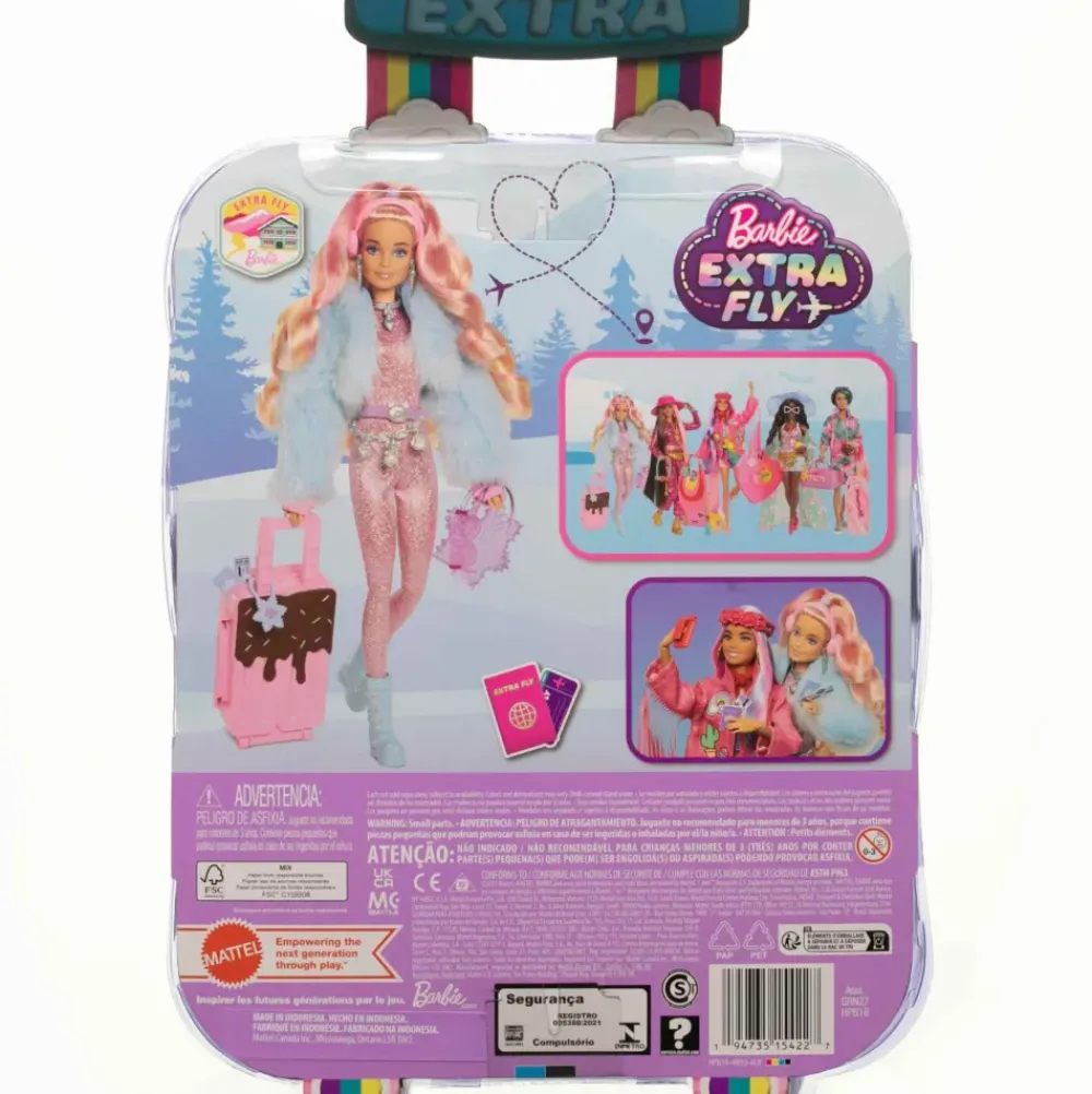 Extra Fly Muneca Con Tematica De Viajes Con Conjunto Invernal Para La Nieve Mono Ros^Barbie Outlet