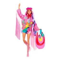 Extra Fly, Muneca Con Tematica De Viajes Con Conjunto De Desierto, Chaqueta De Flecos Y Bolso^Barbie Best