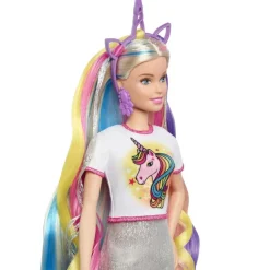 Pelo Fantasia Muneca Para Peinar Con Accesorios De Moda Y Diademas Con Mechas De Unicornio Y^Barbie