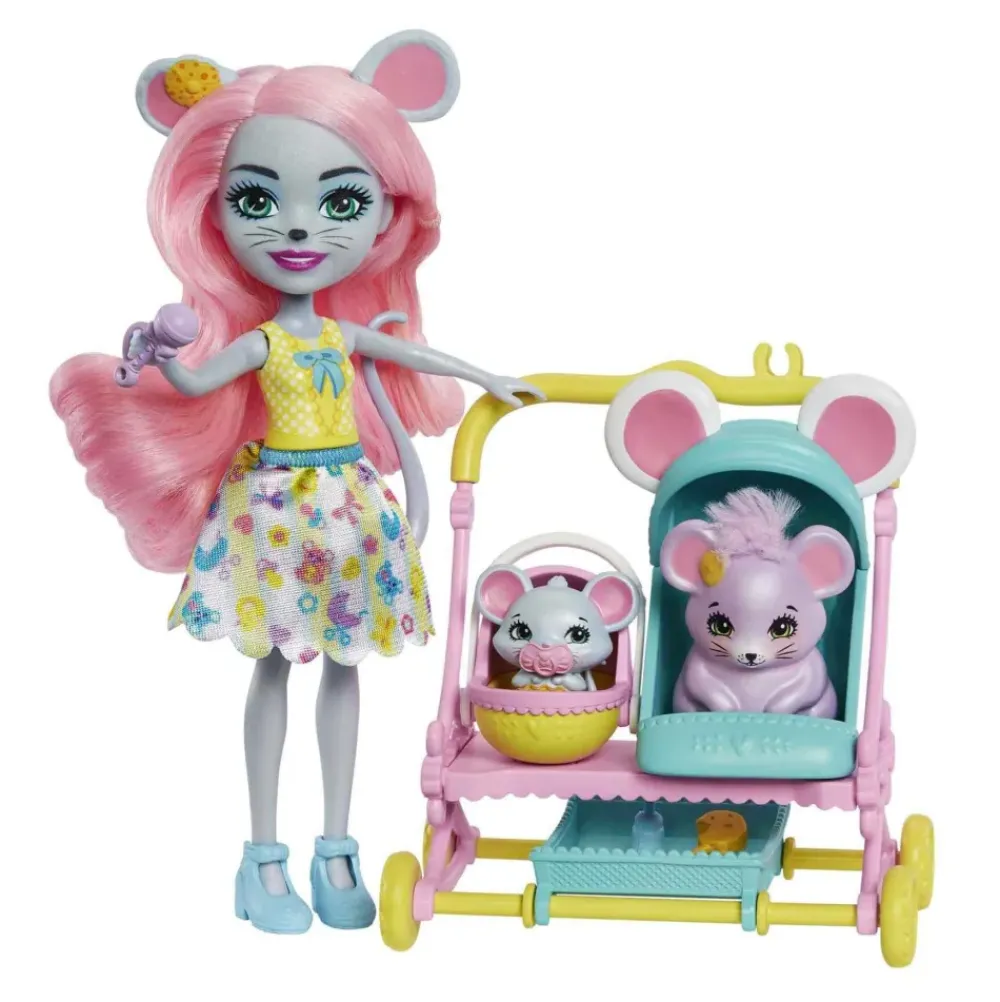 City Tails Main Street Mauria Mouse Pasea Bebes Muneca Con Mascotas Y Accesorios De Cui^Enchantimals