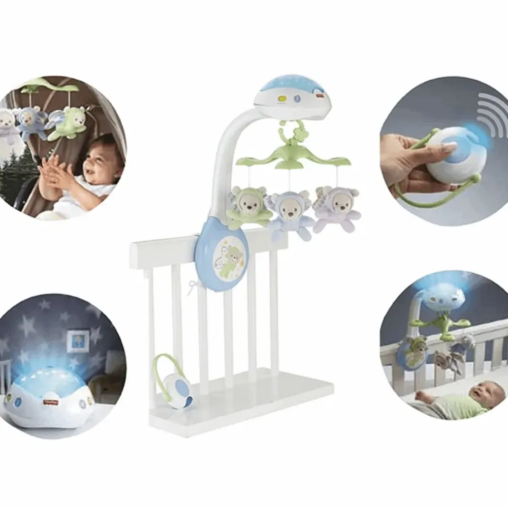 Movil Ositos Voladores Con Proyector Para Bebe Recien Nacido^Fisher Price New