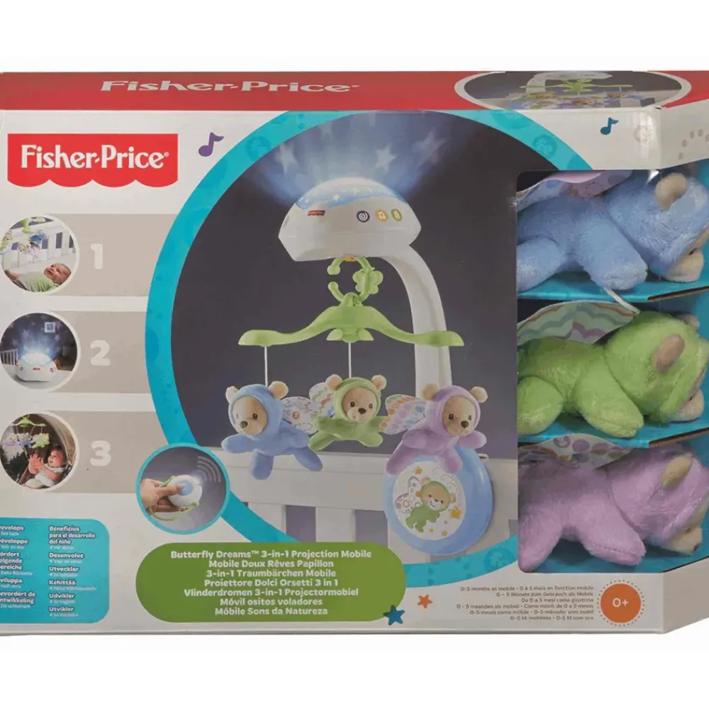 Movil Ositos Voladores Con Proyector Para Bebe Recien Nacido^Fisher Price New