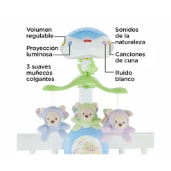 Movil Ositos Voladores Con Proyector Para Bebe Recien Nacido^Fisher Price New