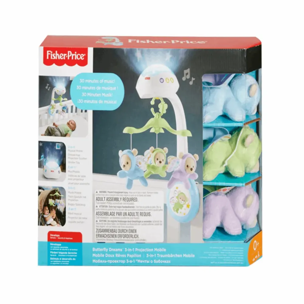 Movil Ositos Voladores Con Proyector Para Bebe Recien Nacido^Fisher Price New