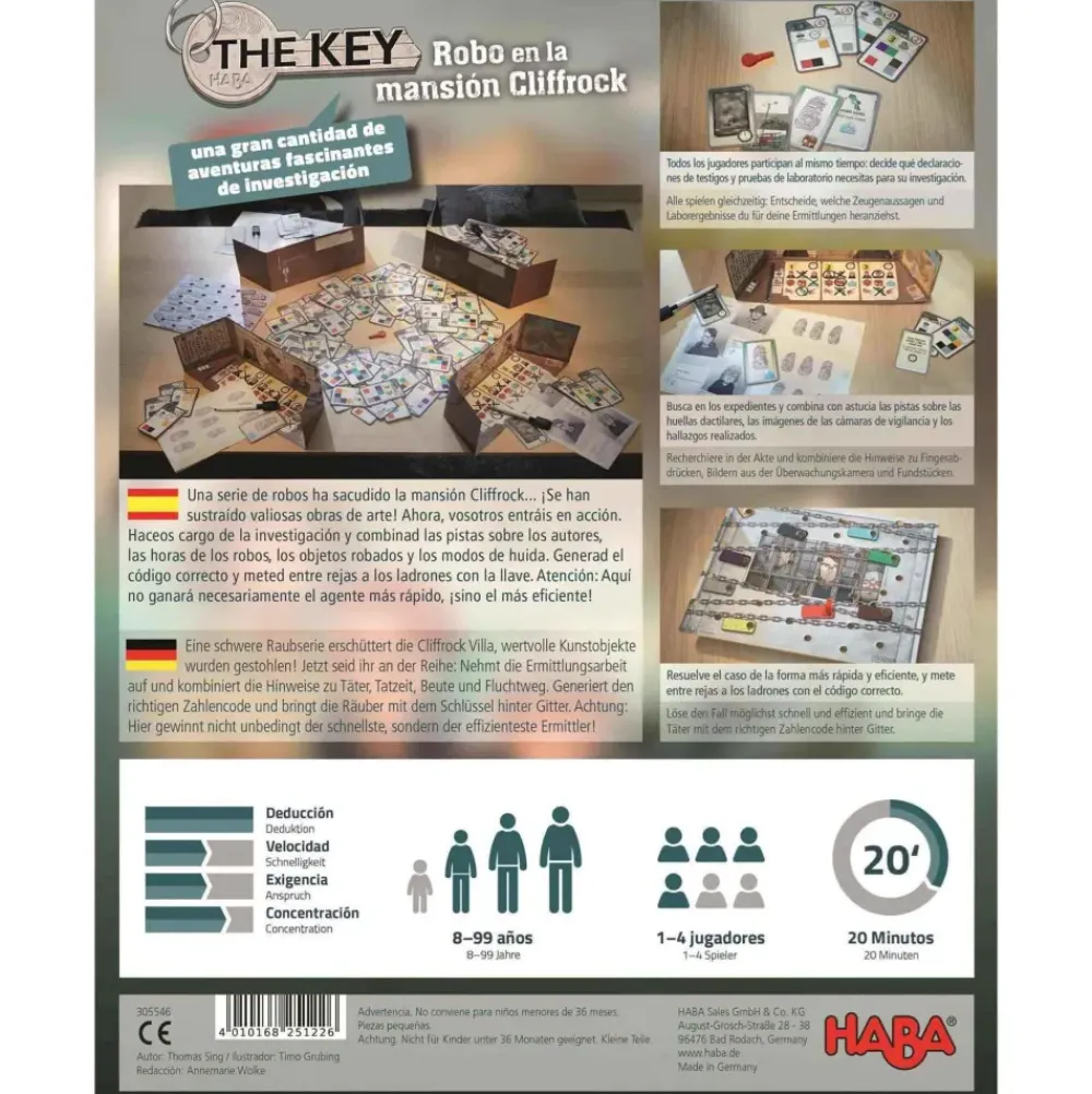 Juego The Key Robo En La Mansion Cliffrock^Haba Sale
