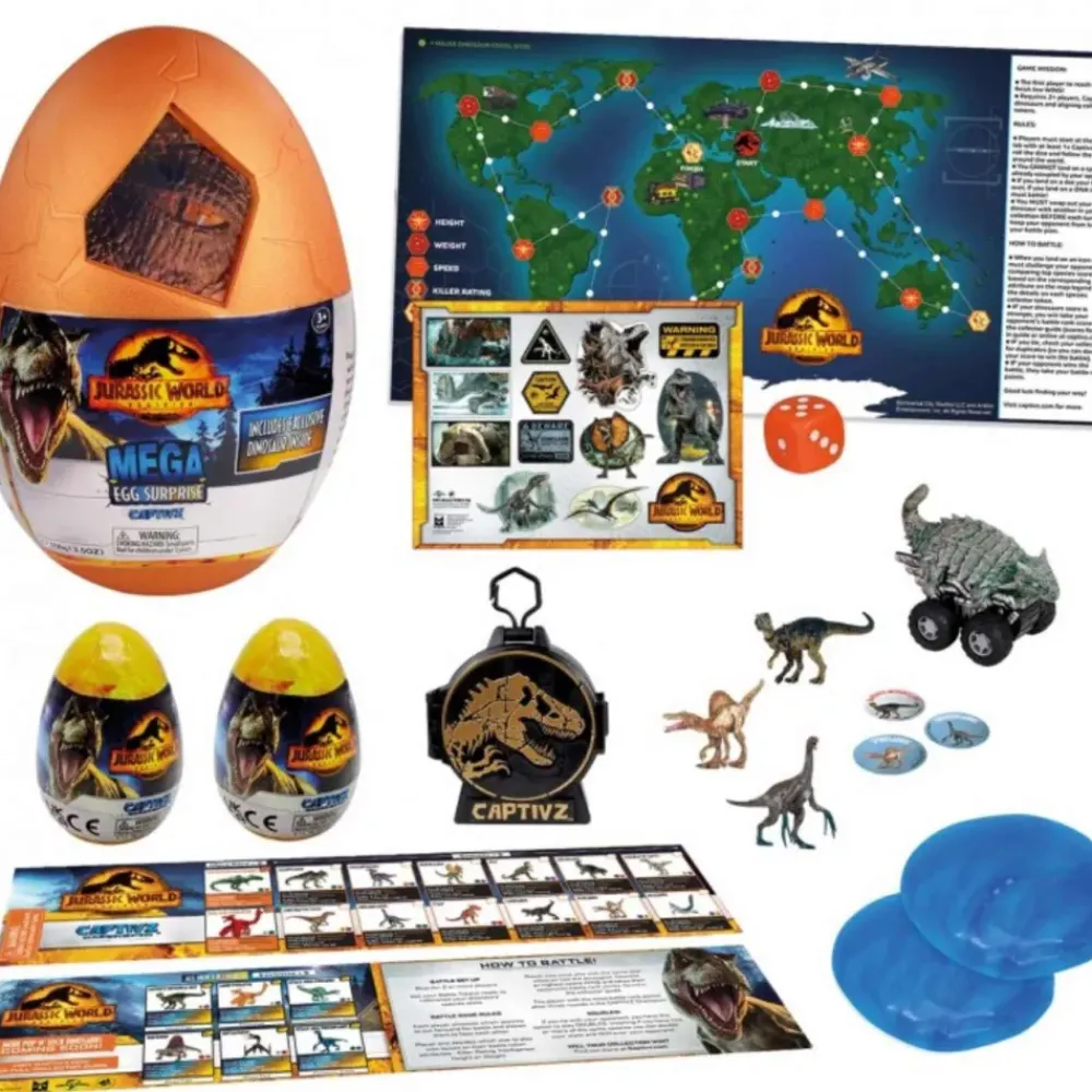 Jurassic Captivz Dominion Mega Huevo Sorpresa Dinosaurio Y Accesorios^Jurassic World Clearance