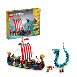 Kit De Construcción Creator 3En1 31132 Barco Vikingo Y Serpiente Midgard (1192 Piezas)^* New