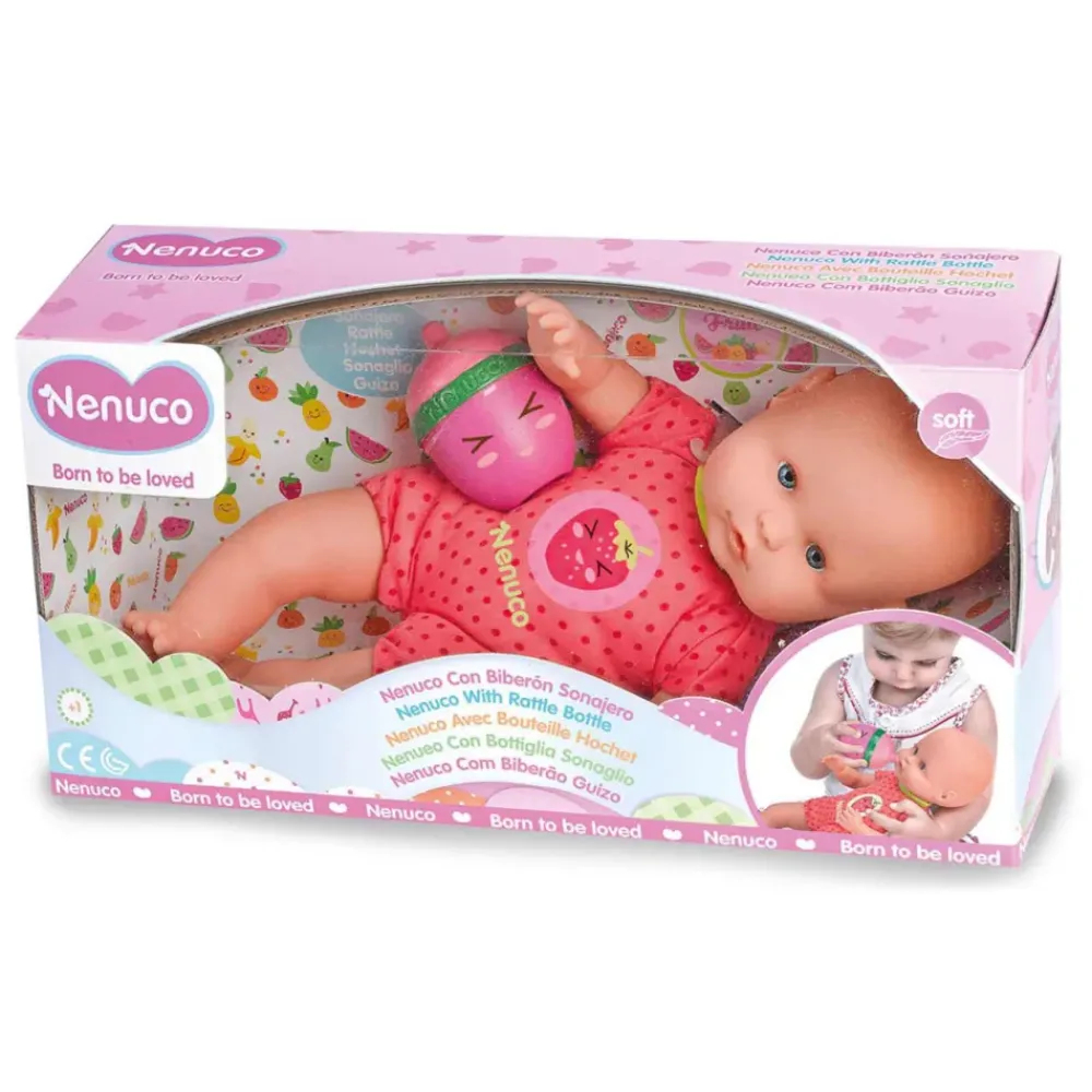 Muneco Con Biberon Sonajero Rosa^Nenuco Sale