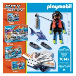 City Action Rescate Maritimo Vehiculo De Propulsion Para Buceo Para Rescate 70145^Playmobil Hot