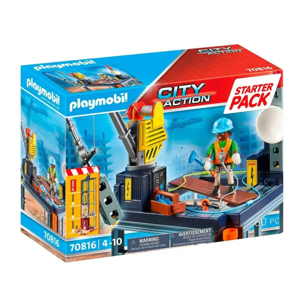 City Action Starter Pack Construcción Con Grua 70816^Playmobil