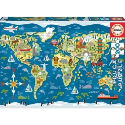 Puzzle Mapamundi 200 Piezas^Educa Borras New