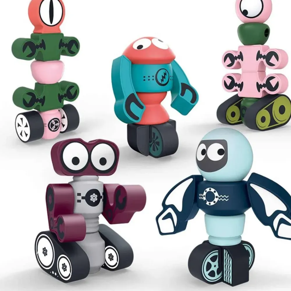 Robots Magneticos Apilables Pack 5^Marca Blanca Clearance